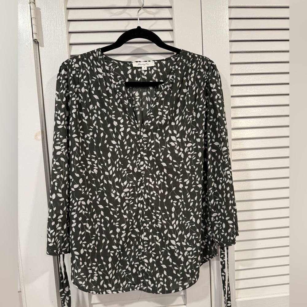 Monday Fun Leaf Print Blouse - image 1